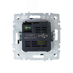 BRITE Розетка USB A+A 3.1А РЮ10-1-БрГ графит - фото 4