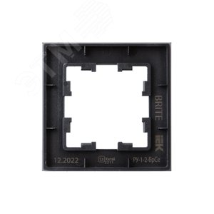 BRITE Рамка 1 пост РУ-1-2-БрСе стекло серый - фото 3