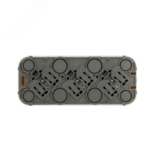 Розетка 3-местная для открытой установки с заземлением с защитными шторками с предварительным подключением 16А белый QUTEO - фото 2