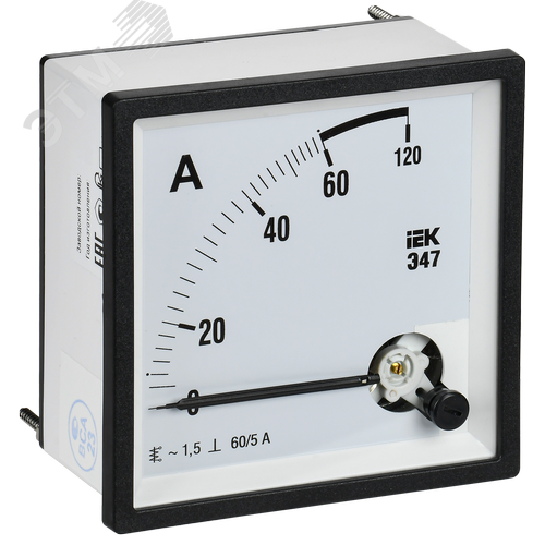 Амперметр Э47 60/5А класс точности 1,5 96х96 мм - фото 1