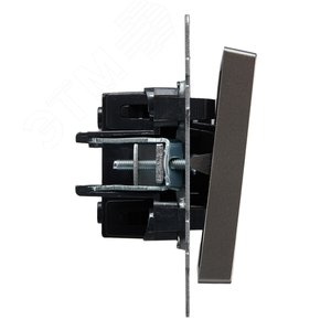 BRITE Выключатель одноклавишный проходной 10А ВС10-1-6-БрС сталь - фото 3