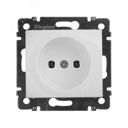 Розетка 1-местная без заземления без защитных шторок 16А белый VALENA - фото 2