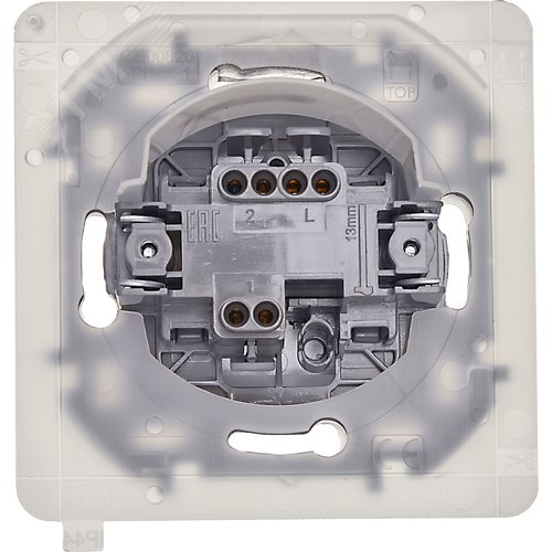 Выключатель 1-клавишный проходной 10АХ IP44 безвинтовое крепление алюминий INSPIRIA - фото 2