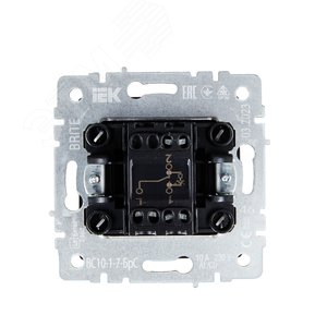 BRITE Выключатель одноклавишный проходной с индикацией 10А ВС10-1-7-БрС сталь IEK - фото 5