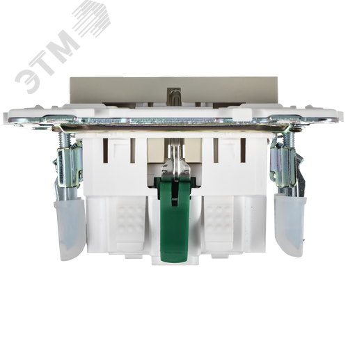 SKANDY Розетка с заземлением с защитными шторками 16А безвинтовое крепление SK-R06B бежевый IEK - фото 3