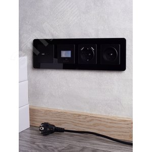 BRITE Рамка 4 поста РУ-4-2-Бр стекло черный RE IEK - фото 5