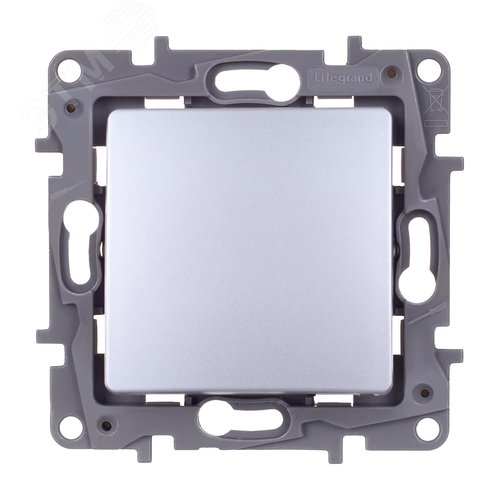 Выключатель 1-клавишный 10АХ перекрестный алюминий ETIKA - фото 3