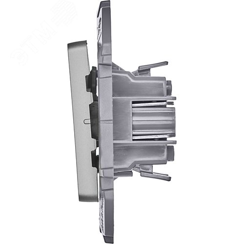 Выключатель 2-клавишный 10АХ безвинтовое крепление алюминий INSPIRIA - фото 4