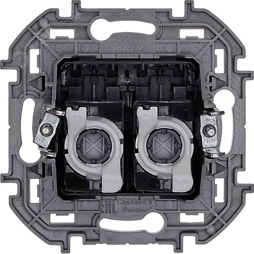 Розетка компьютерная двойная RJ45 категория 5Е UTP антрацит INSPIRIA - фото 3