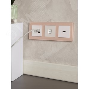BRITE Рамка 3 поста РУ-3-2-БрП стекло персиковый матовый IEK - фото 5