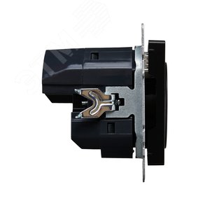 BRITE Розетка с заземлением с защитными шторками 16А с USB A+A 2,1А РЮш10-1-БрЧ черный - фото 3