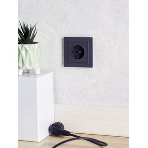 BRITE Розетка с заземлением с защитными шторками 16А РС14-1-0-БрГ графит - фото 8