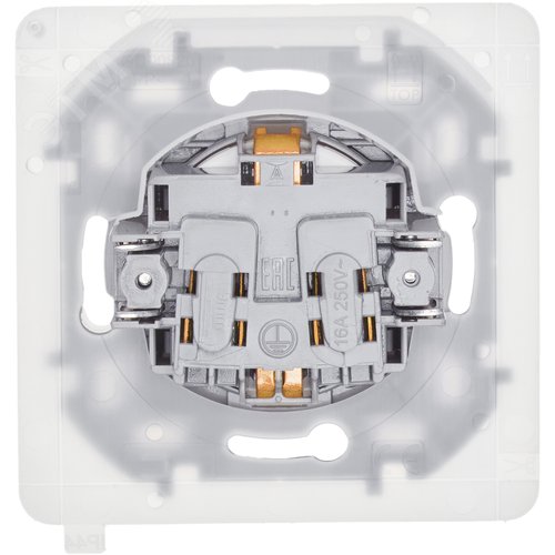 Розетка 1-местная с заземлением с защитными шторками и крышкой 16А IP44 белый INSPIRIA - фото 3