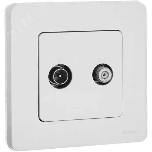 Розетка двойная TV+SAT тип звезда двухкабельная белый INSPIRIA - фото 5