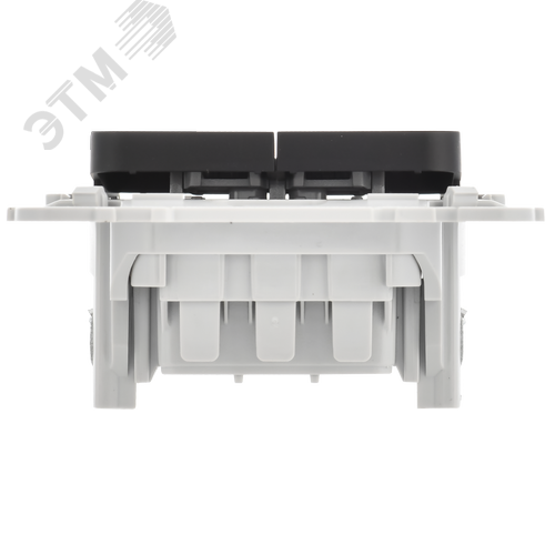 FLITE Выключатель 2-клавишный 10А ВС12-1-0-ФлЧ черный IEK - фото 3