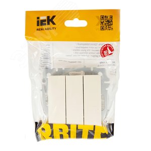 BRITE Выключатель трехклавишный 10А ВС10-3-0-БрКр бежевый - фото 6