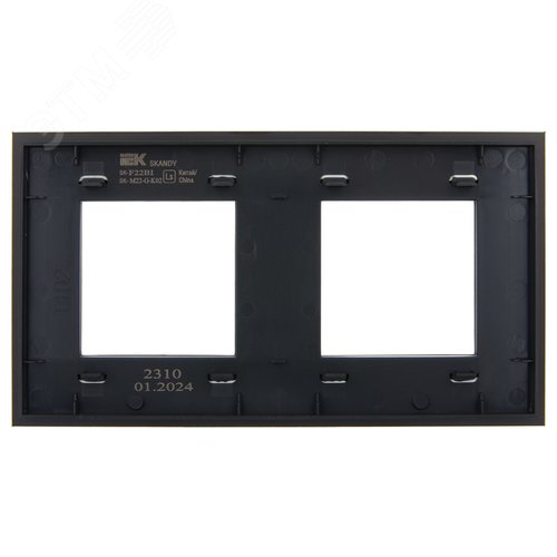 SKANDY Рамка 2-местная SK-F22Bl стекло черный IEK - фото 2