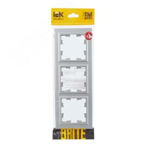 BRITE Рамка 3 поста РУ-3-БрА алюминий - фото 6