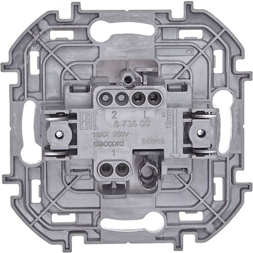 Выключатель 1-клавишный 10АХ безвинтовое крепление белый INSPIRIA - фото 3