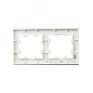 BRITE Рамка 2 поста РУ-2-2-БрБ стекло белый - фото 3