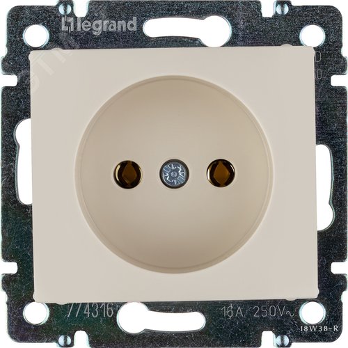 Розетка 1-местная без заземления без защитных шторок 16А слоновая кость VALENA - фото 2