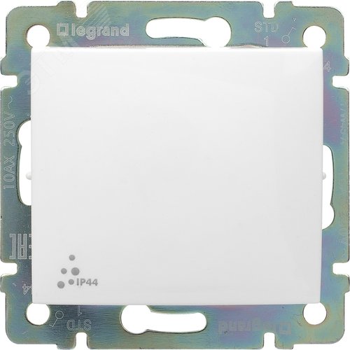 Изображение товара Выключатель 1-клавишный проходной схема 6 10А IP44 безвинтовое крепление белый VALENA (шт)