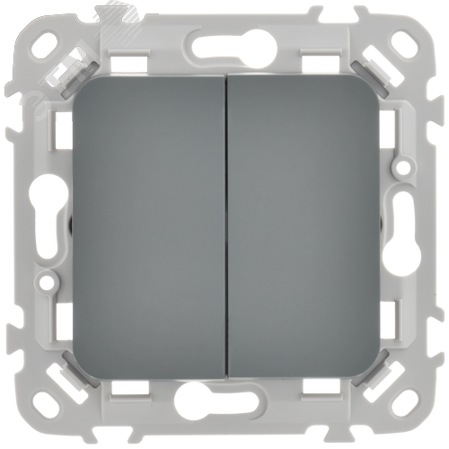 FLITE Выключатель 2-клавишный 10А ВС12-1-0-ФлМА мокрый асфальт IEK - фото 4