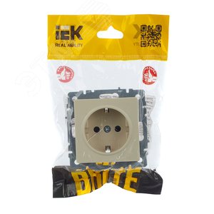 BRITE Розетка с заземлением с защитными шторками 16А РС14-1-0-БрКр бежевый - фото 7