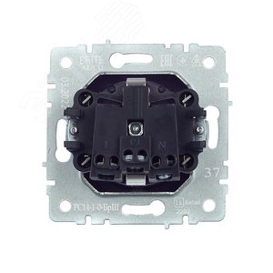 BRITE Розетка с заземлением с защитными шторками 16А РС14-1-0-БрШ шампань - фото 4