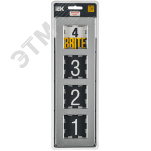 Изображение товара BRITE Рамка 4 поста РУ-4-1-Бр металл алюминий RE IEK (шт)