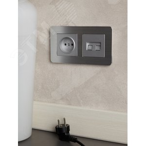 BRITE Рамка 2 поста РУ-2-1-Бр металл алюминий RE AL IEK - фото 5