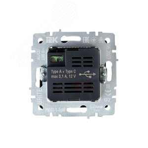 BRITE Розетка USB A+C 18Вт РЮ11-1-БрЧ черный - фото 4