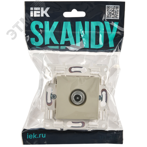 SKANDY Розетка TV проходная SK-A17B бежевый IEK - фото 2