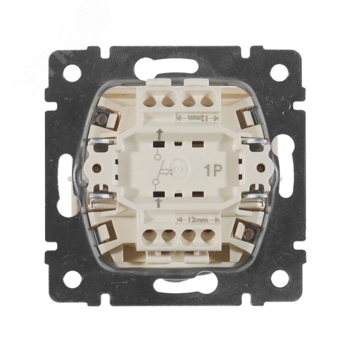 Выключатель 1-клавишный самовозвартный 10А схема 1P безвинтовое крепление слоновая кость VALENA - фото 2