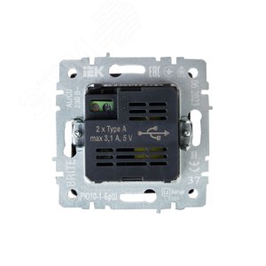 BRITE Розетка USB A+A 5В 3,1А РЮ10-1-БрШ шампань - фото 4