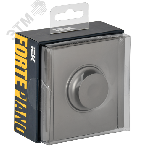 FORTE&PIANO Светорегулятор поворотно-нажимной 600Вт FP554 сталь IEK - фото 2