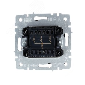 BRITE Выключатель трехклавишный 10А ВС10-3-0-БрМ маренго - фото 5