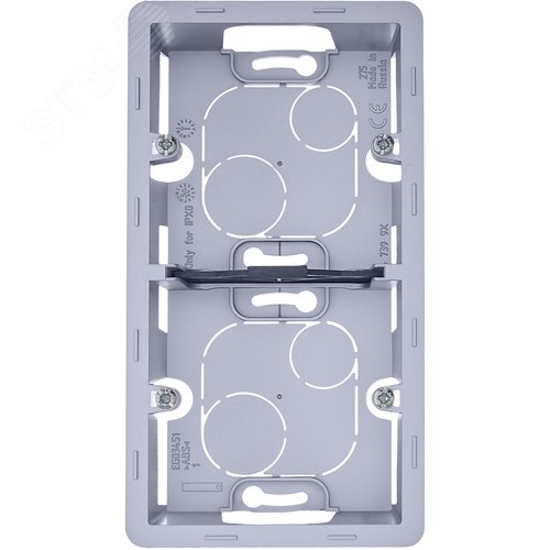 Коробка для накладного монтажа 2-местная алюминий INSPIRIA - фото 2