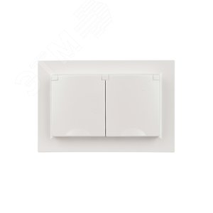 BRITE Розетка двойная с заземлением с защитными шторками и крышкой 16А в сборе IP44 РСбш12-3-44-БрЖ жемчуг - фото 4