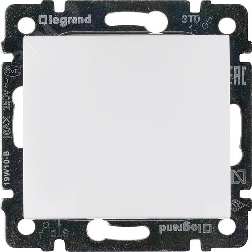 Выключатель 1-клавишный 10А безвинтовое крепление белый VALENA - фото 4