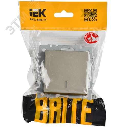 BRITE Выключатель одноклавишный с индикацией 10А ВС10-1-1-БрШ шампань - фото 6