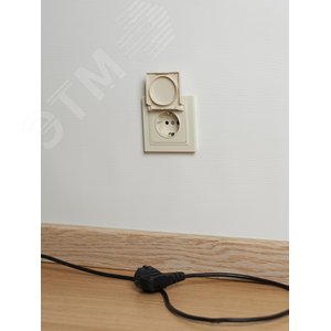 BRITE Розетка с заземлением с защитными шторками и крышкой 16А IP44 РСбш10-3-44-БрКр бежевый - фото 4