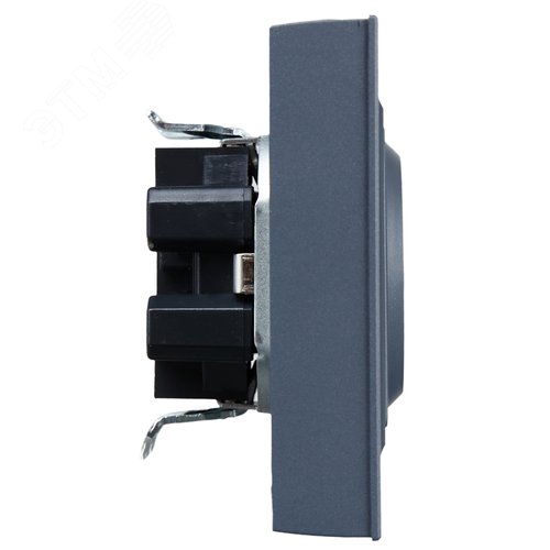 BRITE Розетка двойная с заземлением с защитными шторками 16А в сборе РСш12-3-БрМ маренго - фото 2