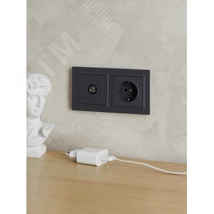 BRITE Рамка 2 поста РУ-2-БрГ графит - фото 6