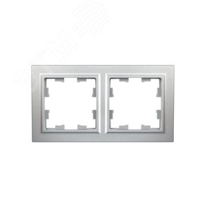 BRITE Рамка 2 поста РУ-2-БрА алюминий - фото 2