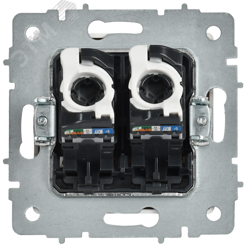 BRITE Розетка компьютерная двойная кат.5E RJ45 РК10-2-БрАБ арктический белый IEK - фото 2