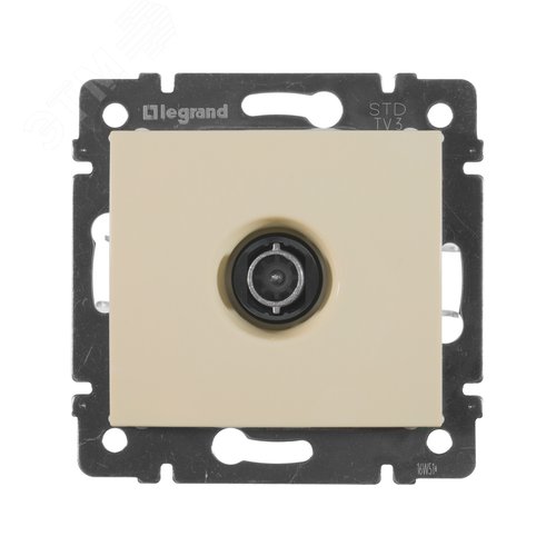 Розетка TV проходная слоновая кость VALENA - фото 2