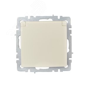 BRITE Розетка с заземлением с защитными шторками и крышкой 16А IP20 РСбш10-3-БрКр бежевый - фото 2