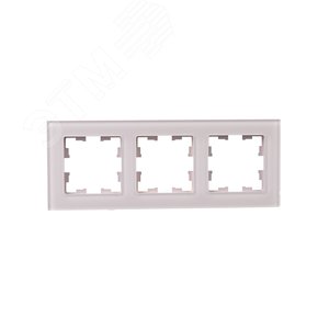 BRITE Рамка 3 поста РУ-3-2-Бр стекло розовый матовый IEK - фото 2