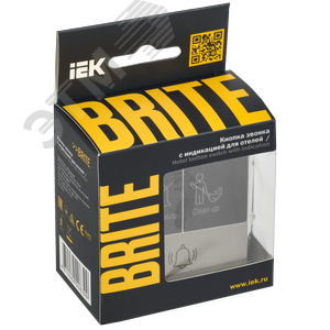 BRITE Кнопка звонка с индикацией для отелей 10А ВС10-1-9-БрШ шампань IEK - фото 2